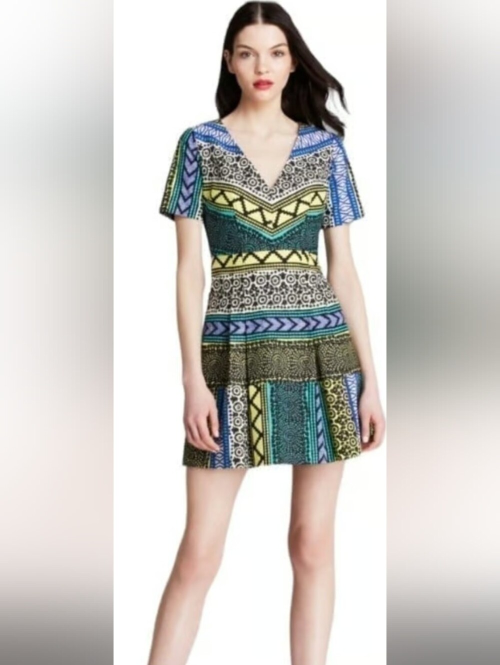 Plenty by Tracy Reese Anthropologie New Moon Tribal Geometric Dress Petite 2 EUC